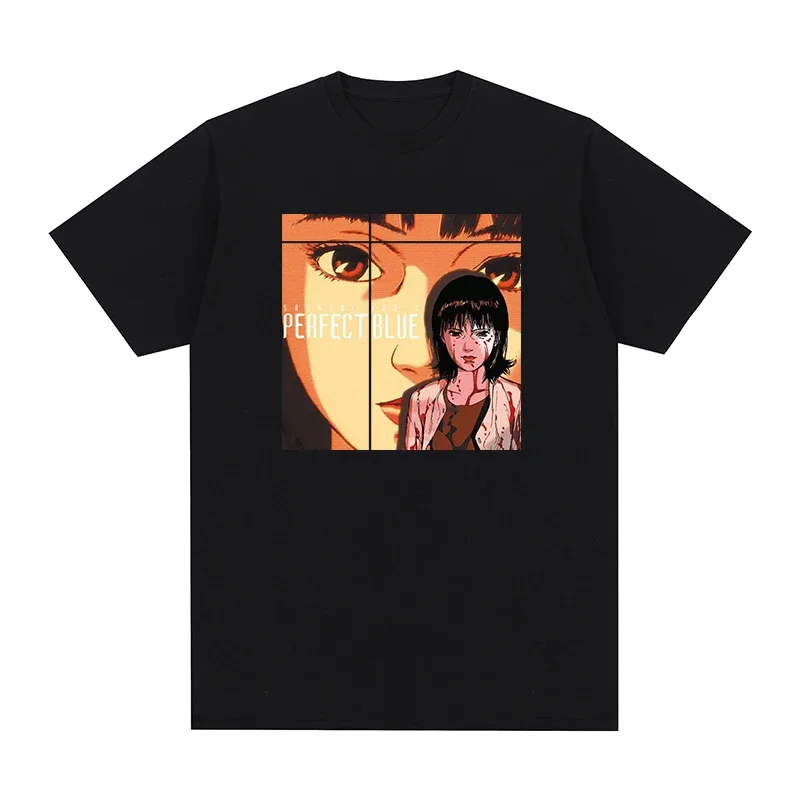 Идеальная синяя футболка с аниме-принтом Satoshi Kon 1997 отличная Хлопковая мужская
