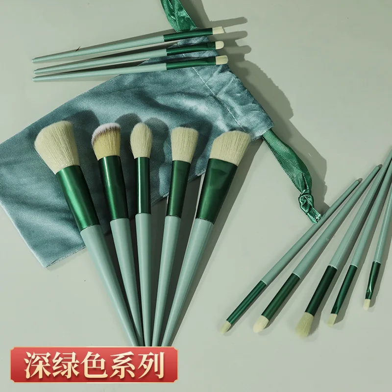 New 13 Four Seasons Green Makeup Brush Set Portable Soft powder blusher eye shadow Brush Complete Set of Makeup Tools Wholesale 
New 13 Four Seasons Green Makeup Brush Set Portable Soft powder blusher eye shadow Brush Complete Set of Makeup Tools Wholesale