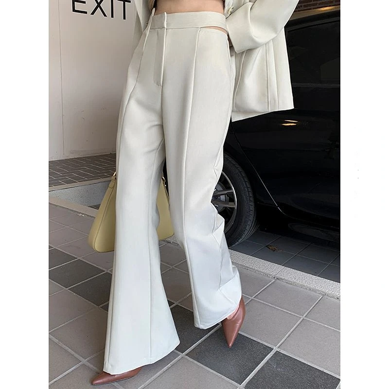 Elegant High Waist Pants for Women 2023 New Hollowed Out High Waisted Suit Wide Leg Trousers
Elegant High Waist Pants for Women 2023 New Hollowed Out High Waisted Suit Wide Leg Trousers