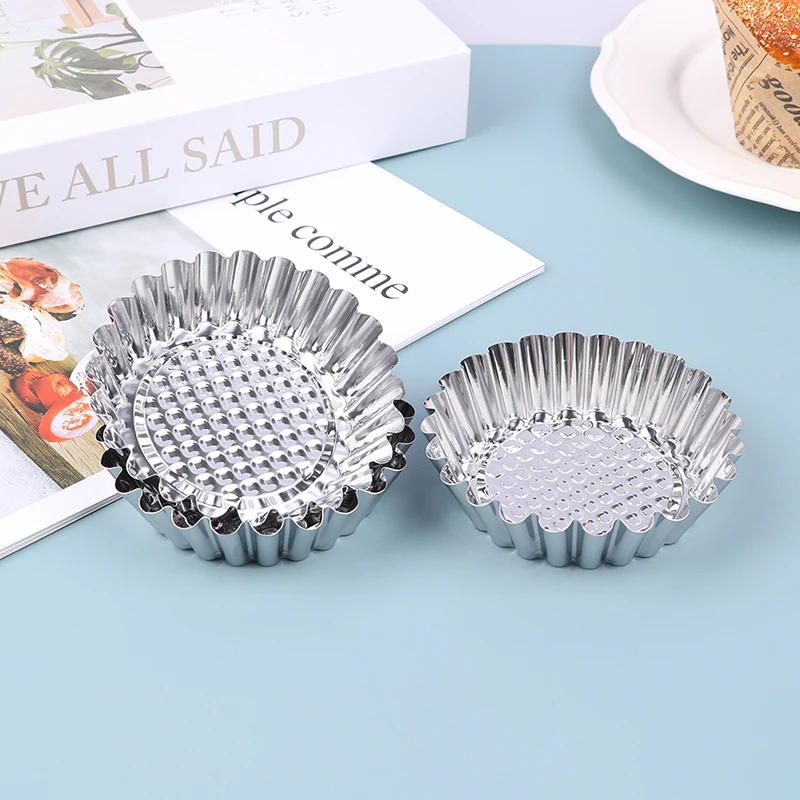 

1/6Pcs Reusable Stainless Steel Cupcake Egg Tart Mold Round Cookie Pudding Mould Nonstick Cake Egg Baking Mold Pastry Tools