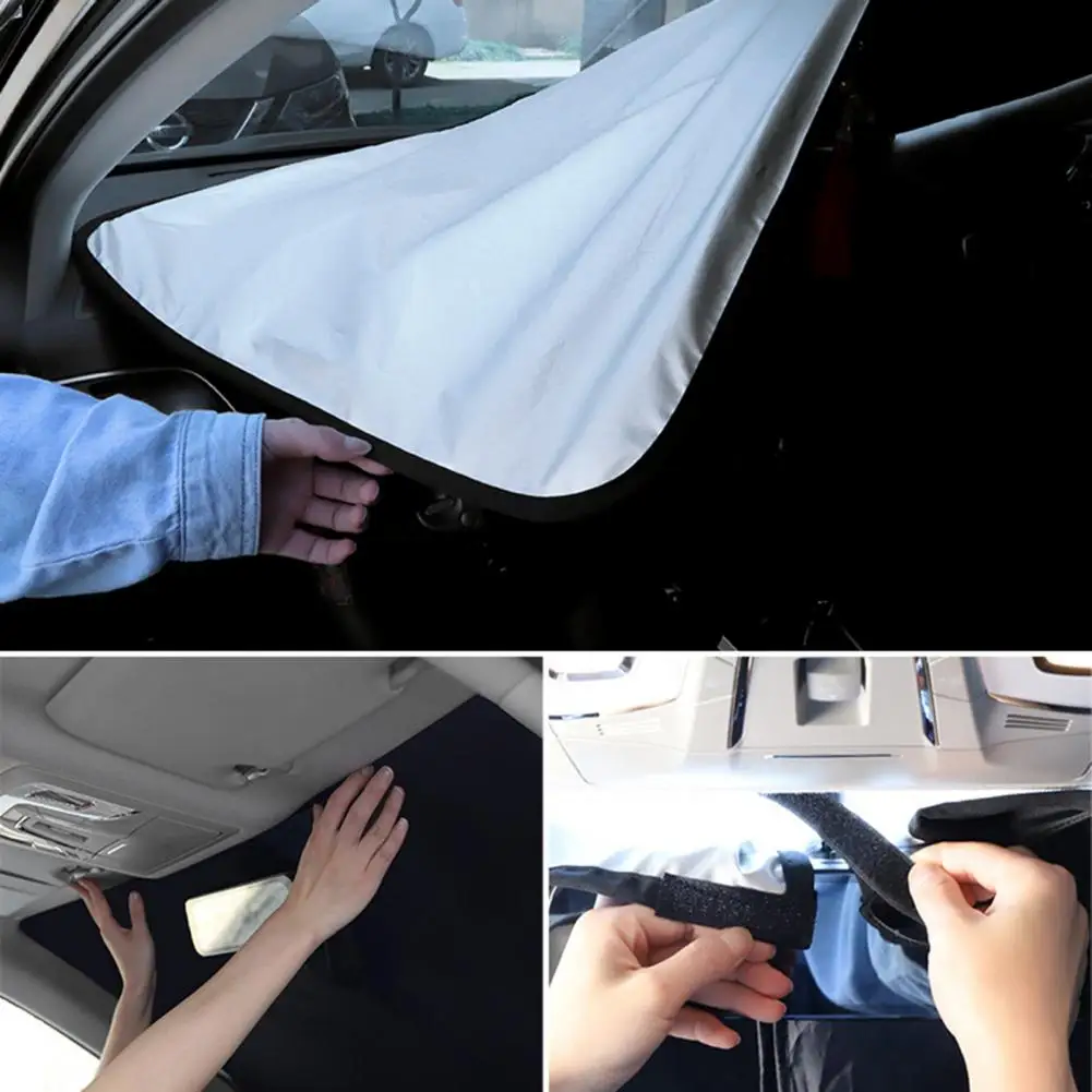 

Солнцезащитный козырек на лобовое стекло прочный складной устойчивый к атмосферным воздействиям Складной автомобильный козырек на лобовое стекло автомобильные аксессуары