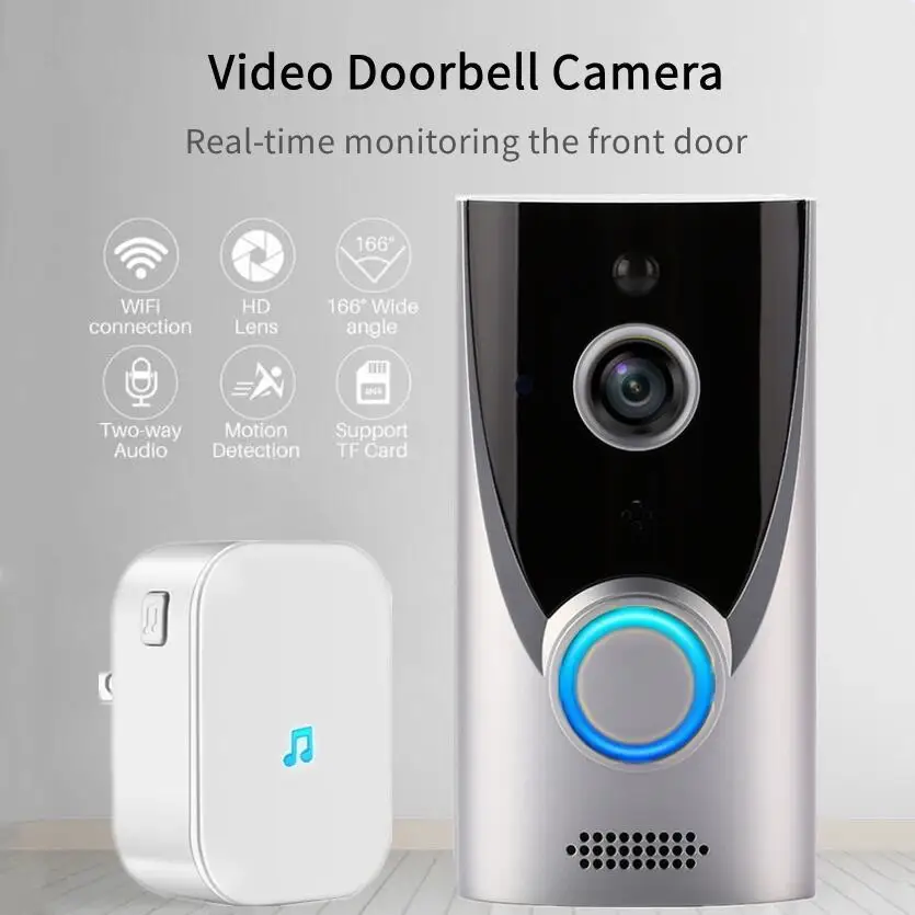 Intelligent Monitoring WiFi Visual Doorbell Hd 720p Infrared Night Vision Wireless Video Doorbell Ring Doorbell with Camera
Intelligent Monitoring WiFi Visual Doorbell Hd 720p Infrared Night Vision Wireless Video Doorbell Ring Doorbell with Camera