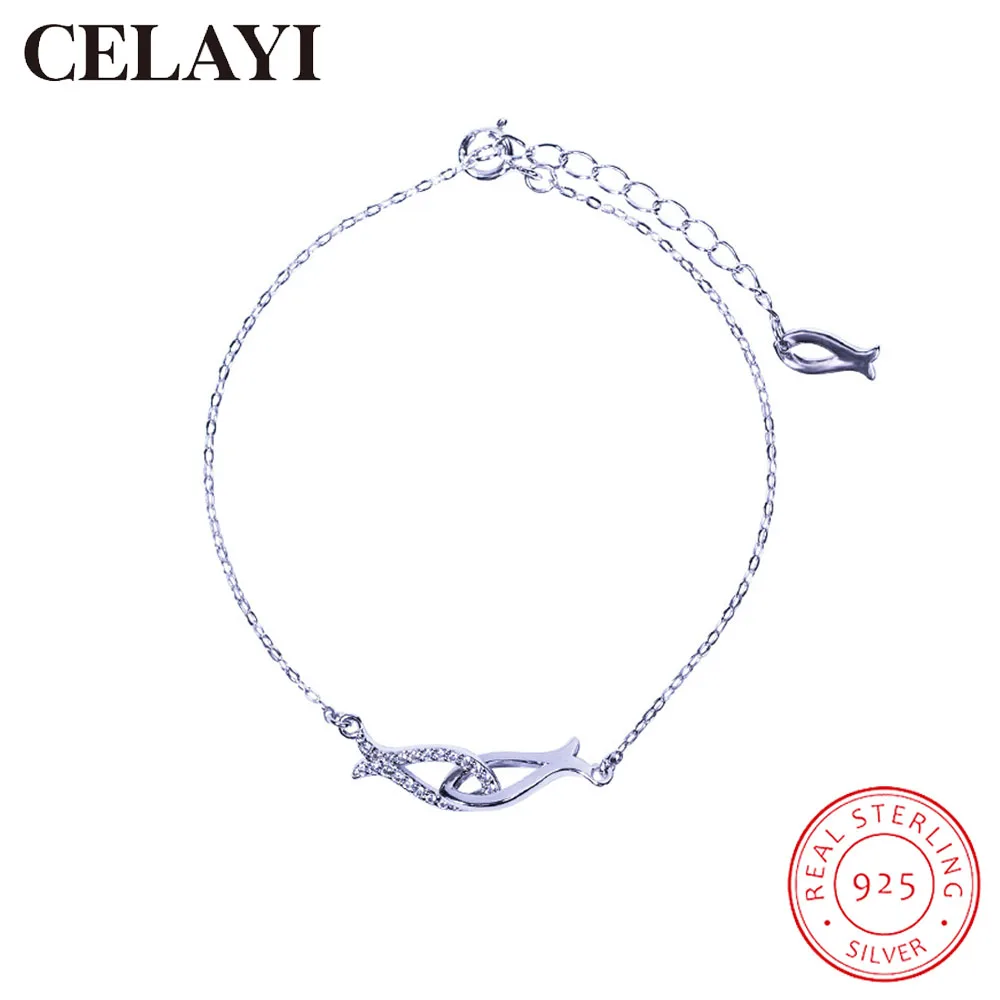 CELAYI 925 Silver Bracelets For Women Bracelets For Women 2022 Zircon Inlaid Simple Personality Fashion Kissing Fish Bracelet
CELAYI 925 Silver Bracelets For Women Bracelets For Women 2022 Zircon Inlaid Simple Personality Fashion Kissing Fish Bracelet