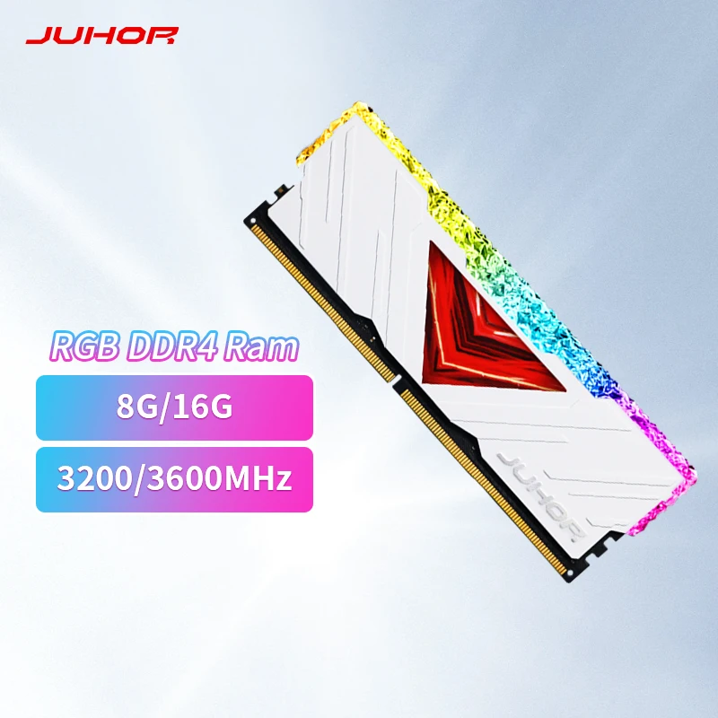 JUHOR RGB 16 Гб (2x8 ГБ) DDR4 3200 МГц 32 (2x16 Гб) 3600MHzC18 белый радиатор настольная игровая память