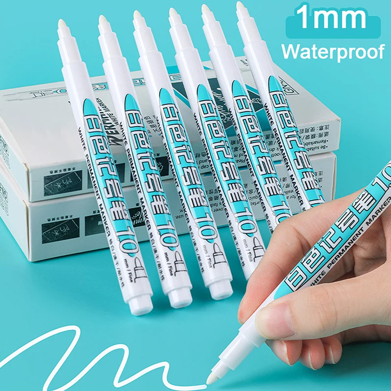 

1/3 шт. 1 мм белый маркер для краски, маркеры с глубоким отверстием, набор ручек, водонепроницаемые перманентные масляные ручки для камней, дерева, металла, стеклянной плитки