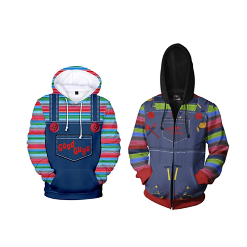 Adult Child's Play Cosplay Chucky Hoodie Cosplay Hoodie 3D Printed Hooded Sweatshirt Men Women Casual Zip Up Jacket Coat
Adult Child's Play Cosplay Chucky Hoodie Cosplay Hoodie 3D Printed Hooded Sweatshirt Men Women Casual Zip Up Jacket Coat
