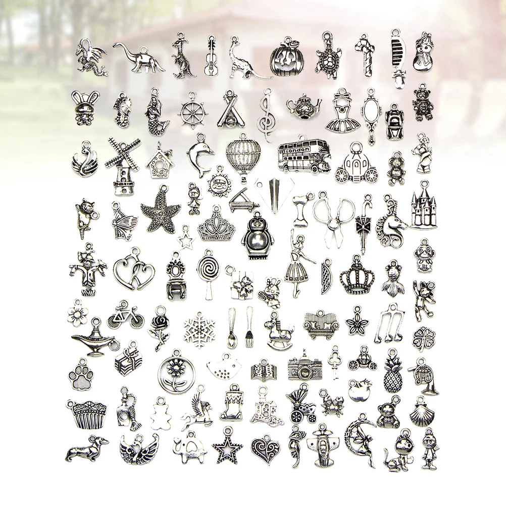 100 Vintage Alloy Pendant Charms Silver Pendant Accessories for DIY Bracelet Necklace Jewelry Making ( Random Pattern )
100 Vintage Alloy Pendant Charms Silver Pendant Accessories for DIY Bracelet Necklace Jewelry Making ( Random Pattern )