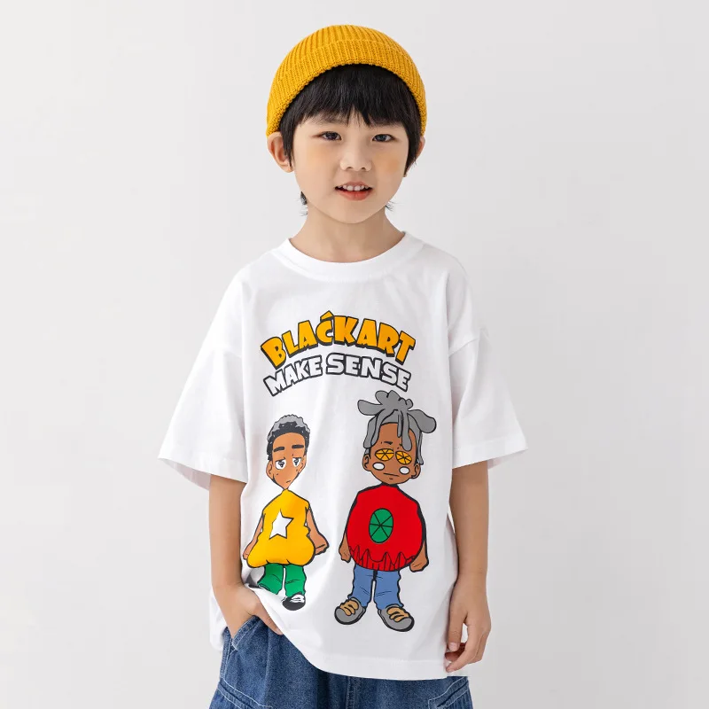 American cartoon doll cotton T-shirt with short sleeves for boys, cool and loose tops for middle and large children
American cartoon doll cotton T-shirt with short sleeves for boys, cool and loose tops for middle and large children