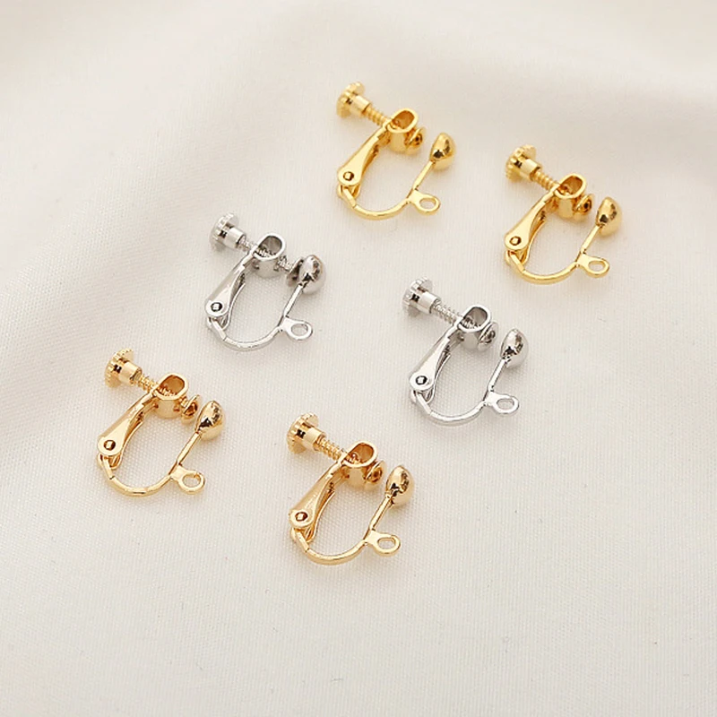 10 Sets / Bag Ear Clip Copper Plated Real Gold Color Preserving Ear Hole Free Screw Converter DIY Jewelry Earrings Accessories
10 Sets / Bag Ear Clip Copper Plated Real Gold Color Preserving Ear Hole Free Screw Converter DIY Jewelry Earrings Accessories