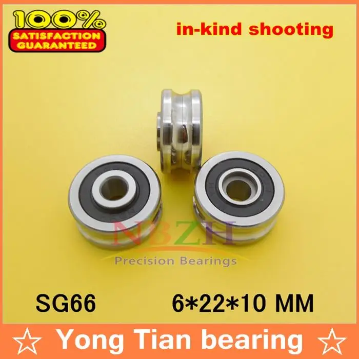

NBZH bearingSG66 2RS U Groove Pulley Ball Bearings 6*22*10 Mm R3U Track Guide Roller Bearing (Precision Double Row balls) ABEC-5