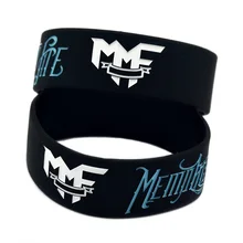 1 PC Memphis May Fire Silicone Wristband 1 Inch Wide Black