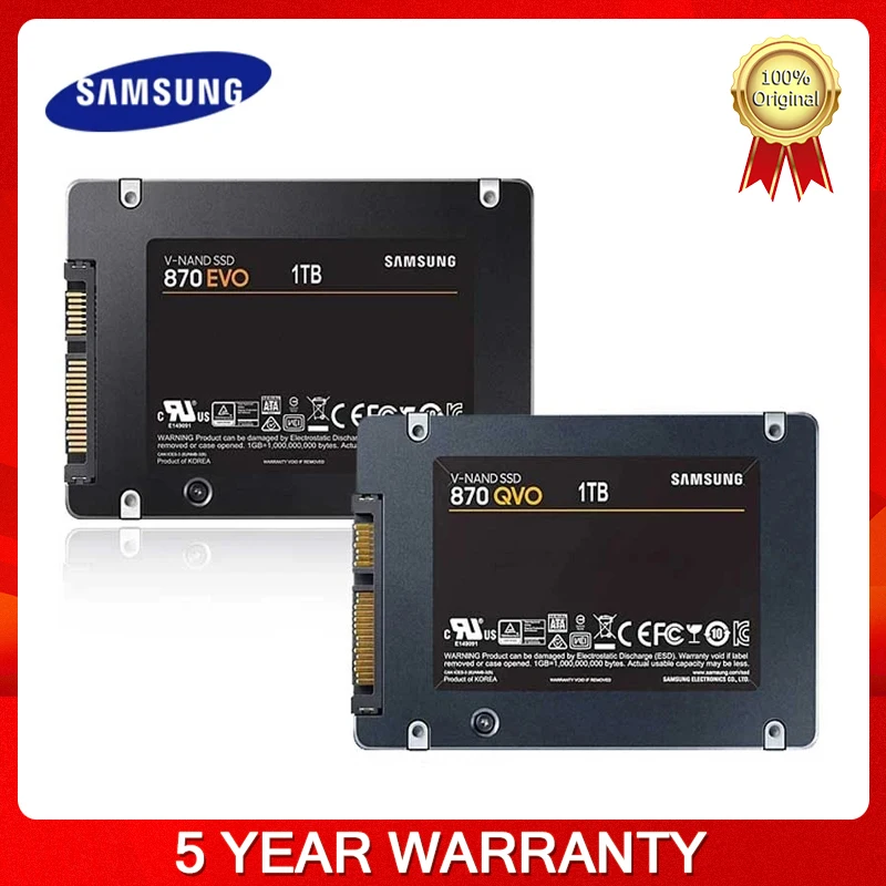 SAMSUNG 2.5'' SATA SSD 870 Evo 1T 500GB 250GB nternal Solid State Drive High Speed Storage Disk 870QVO 4T 2T For Laptop Desktop
SAMSUNG 2.5'' SATA SSD 870 Evo 1T 500GB 250GB nternal Solid State Drive High Speed Storage Disk 870QVO 4T 2T For Laptop Desktop