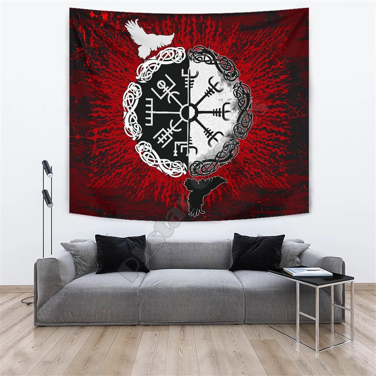 

Viking Tapestry Raven of Odin Symbol Viking on Blood 3D Print Wall Tapestry Rectangular Home Decor Wall Hanging Home Decoration