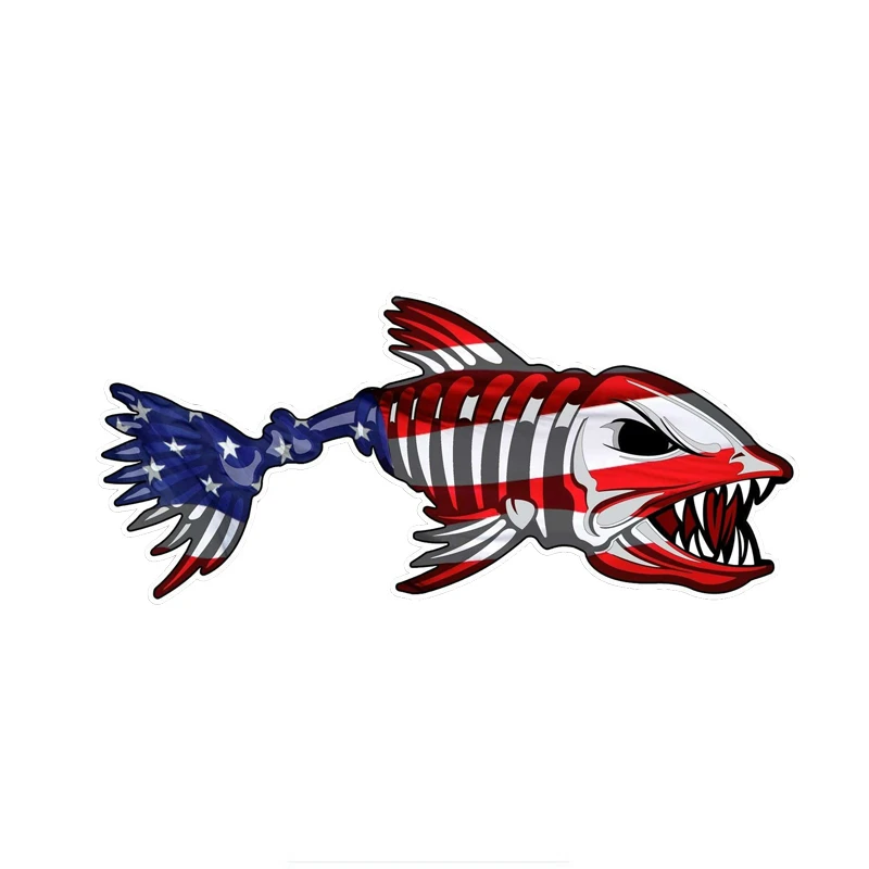 

Автомобильная наклейка JP для американской рыбы, патриотического американского флага, рыбалки, ПВХ, водонепроницаемая наклейка с защитой от царапин, 15 см x 6 см