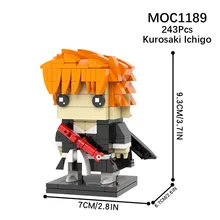 BLEACH Building Blocks Anime Cartoon Mini Action Figures Heads Assembly Toy Kids Birthday Gifts Minifigures Compatible with Lego