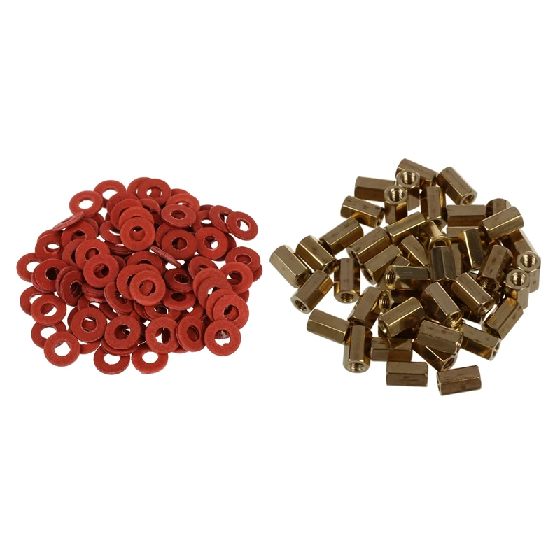 50 Pcs Metal Hex M3 Female Screw PCB Standoff Spacers 8Mm Body & 100Pcs Red Motherboard Screw Insulating Fiber Washers
50 Pcs Metal Hex M3 Female Screw PCB Standoff Spacers 8Mm Body & 100Pcs Red Motherboard Screw Insulating Fiber Washers