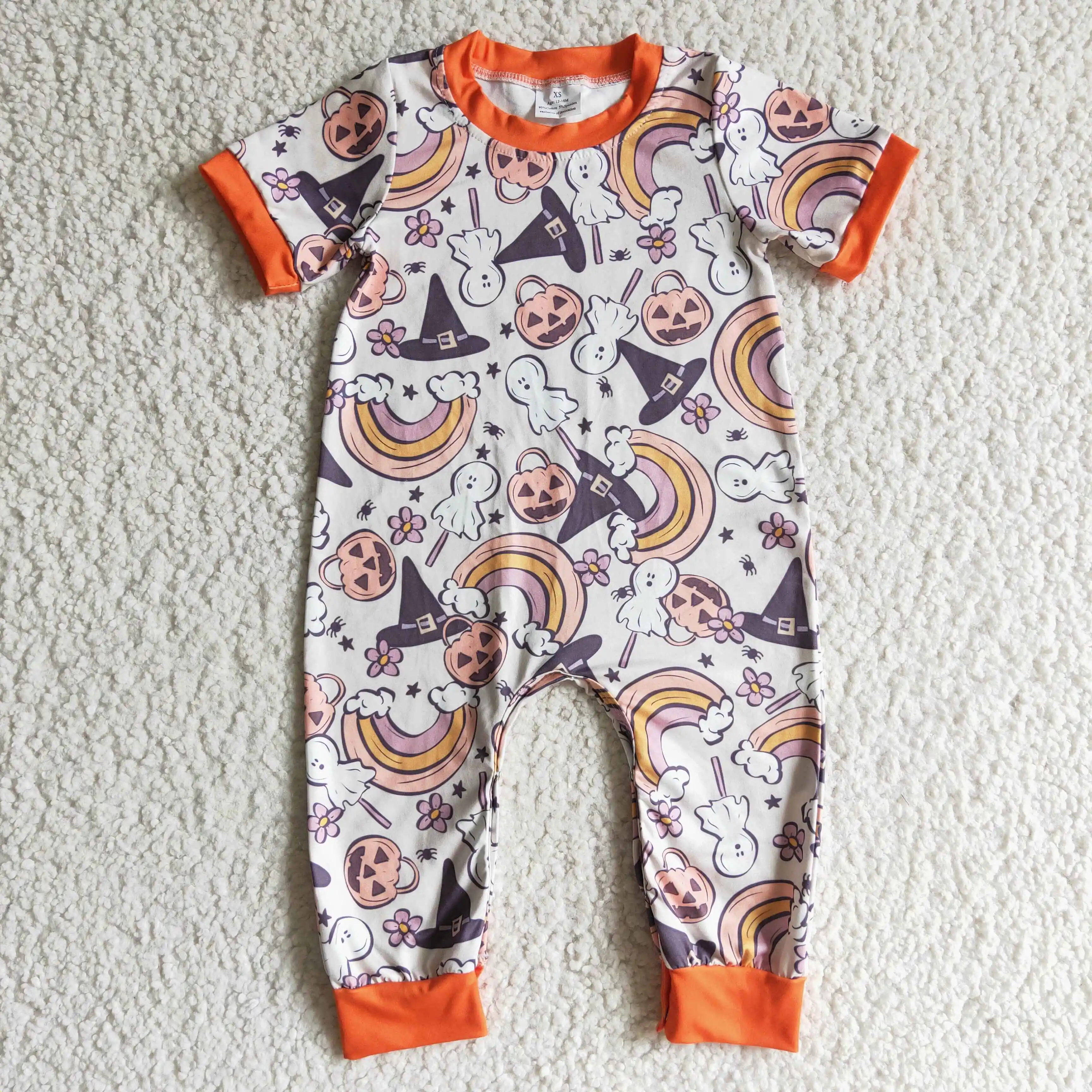 ghost rainbow pumpkin Rompers lshort sleeve halloween Girls Fall Jumpsuit With Button Baby Kids Boutique Wholesale High Quality
ghost rainbow pumpkin Rompers lshort sleeve halloween Girls Fall Jumpsuit With Button Baby Kids Boutique Wholesale High Quality