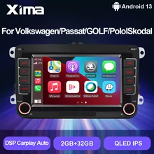 XIMA 2 Din Android Auto GPS Car Radio Multimedia Stereo Carplay For VW Volkswagen Skoda Octavia golf touran passat B6 polo Jetta