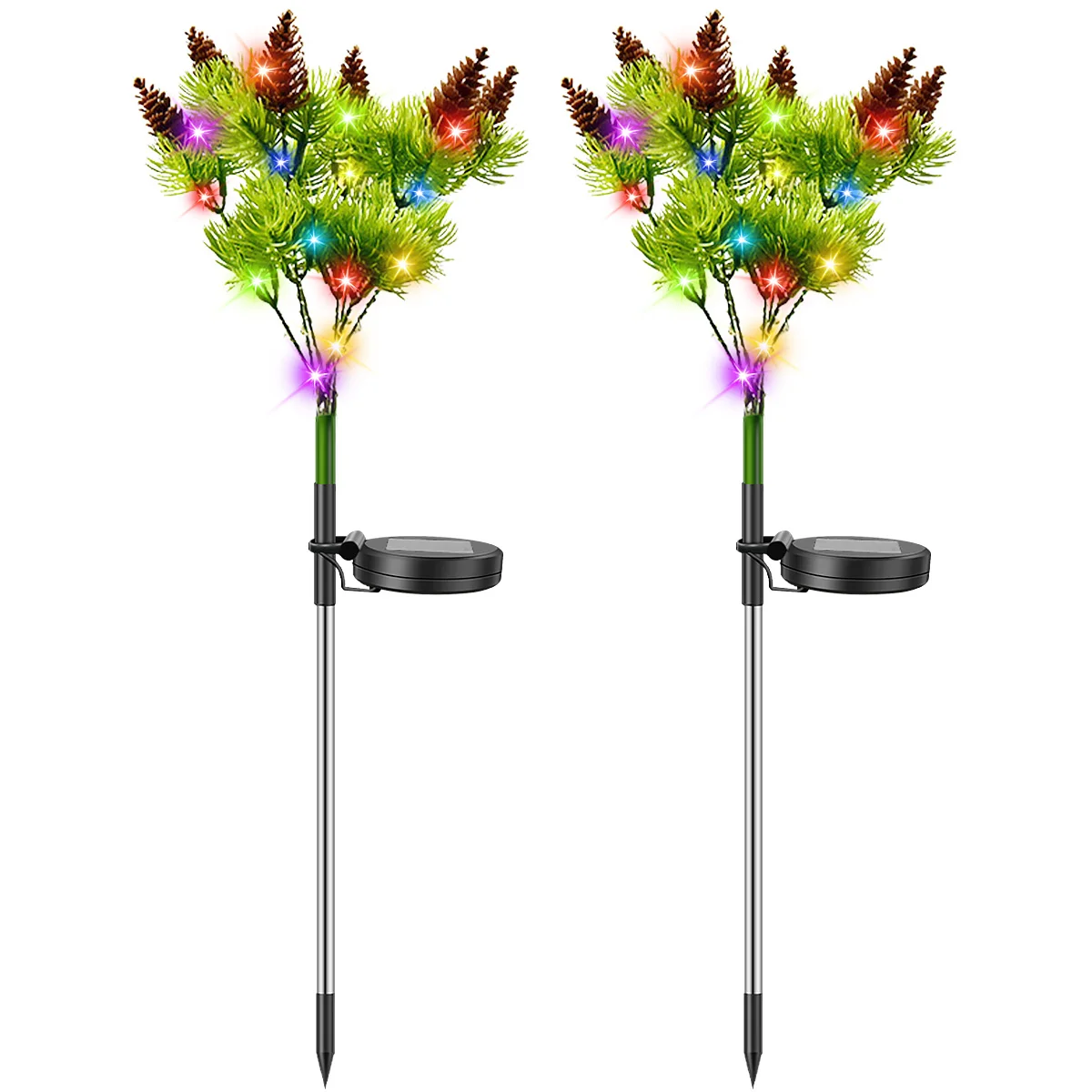 2 шт., солнечные сосновые ламсветильник, уличный фонарь на колышке деревьев, IP65, водонепроницаемый Солнечный фонарь для газона, многоцветный... 
2 шт., солнечные сосновые ламсветильник, уличный фонарь на колышке деревьев, IP65, водонепроницаемый Солнечный фонарь для газона, многоцветный...