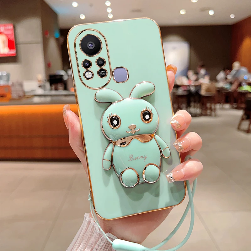 Cute Cartoon Rabbit Fold Stand For Infinix Hot 11S Phone Case With Lanyard Luxury Plating Cover
Cute Cartoon Rabbit Fold Stand For Infinix Hot 11S Phone Case With Lanyard Luxury Plating Cover