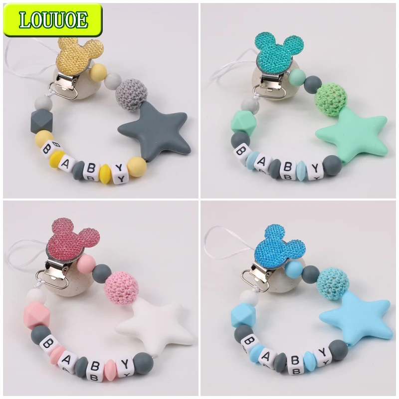 New DIY Personalized Baby Pacifier Dummy Clips Chain Cartoon Rat Nipple Pacifier with Baby Name Holder Newborn Shower Gifts Toys
New DIY Personalized Baby Pacifier Dummy Clips Chain Cartoon Rat Nipple Pacifier with Baby Name Holder Newborn Shower Gifts Toys