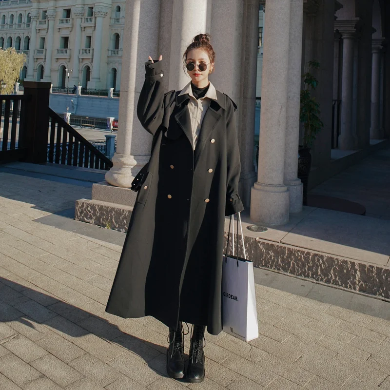 Black Hepburn Temperament Popular Windbreaker Women 2022 Spring And Autumn New Korean British Double Breasted Long Coat
Black Hepburn Temperament Popular Windbreaker Women 2022 Spring And Autumn New Korean British Double Breasted Long Coat