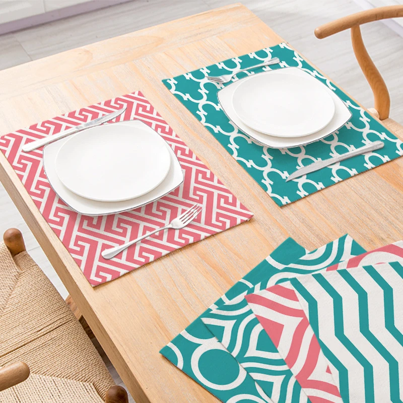 42x32cm Modern Geometric Simple Dining Tables Mat Heat Resistant Linen Placemat For Table Drink Cup Coaster Kitchen Accessories
42x32cm Modern Geometric Simple Dining Tables Mat Heat Resistant Linen Placemat For Table Drink Cup Coaster Kitchen Accessories