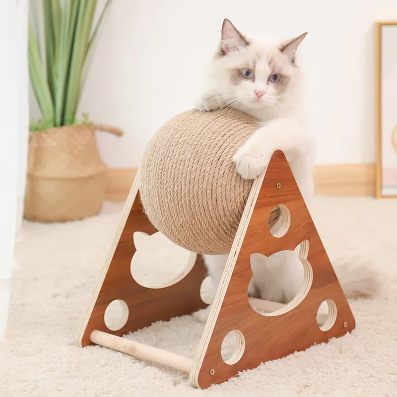 

New Cat Scratching Ball Wear-resistant Grinding Paw Board Kitten Sisal Rope Ball Wood Scratcher Cat Tree Pet Furniture Supplies