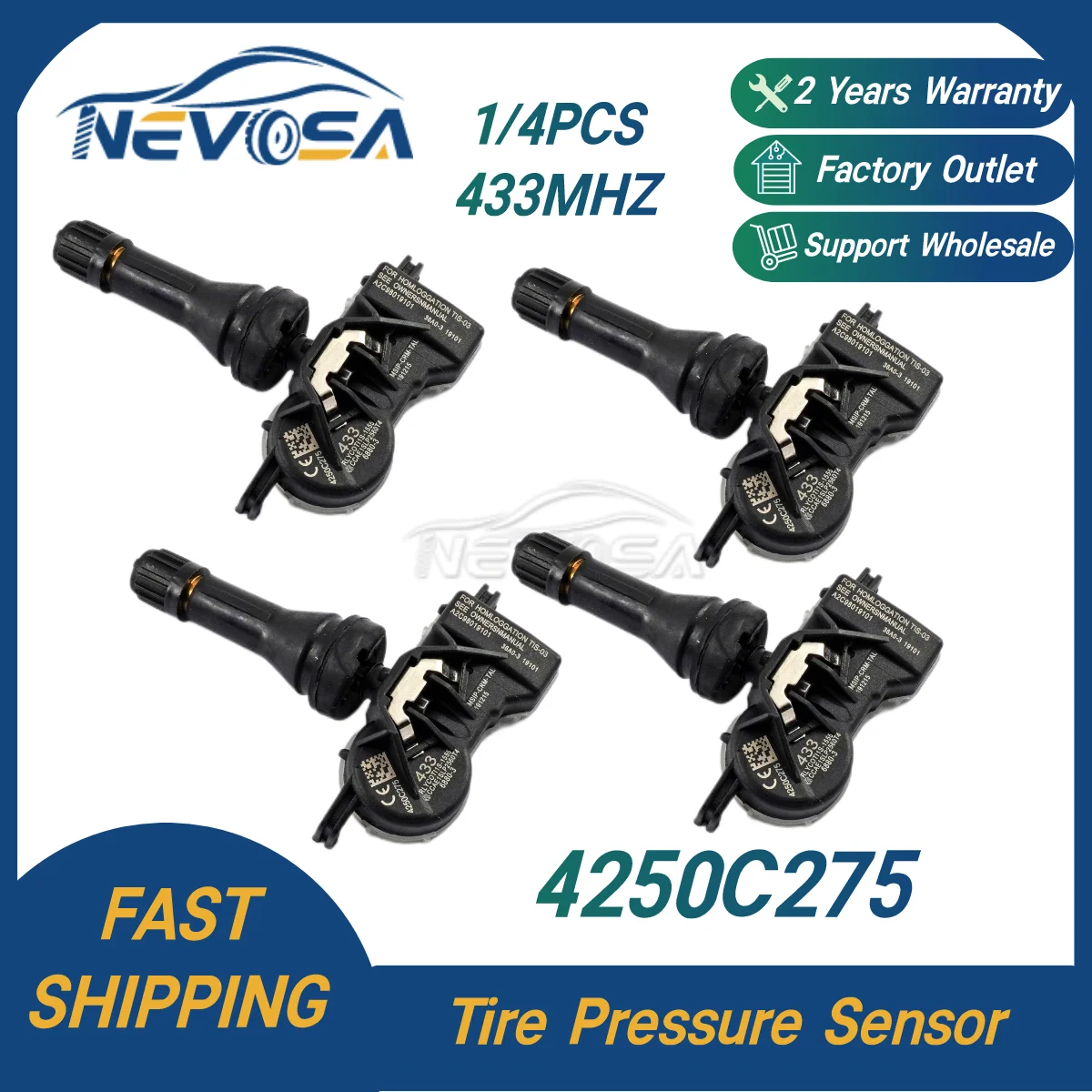 Nevosa Tire Pressure Monitoring System For Mitsubishi Attrage Pajero Sport III 2014-2025 4250C275 S180150004 4250F187 TPMS
Nevosa Tire Pressure Monitoring System For Mitsubishi Attrage Pajero Sport III 2014-2025 4250C275 S180150004 4250F187 TPMS