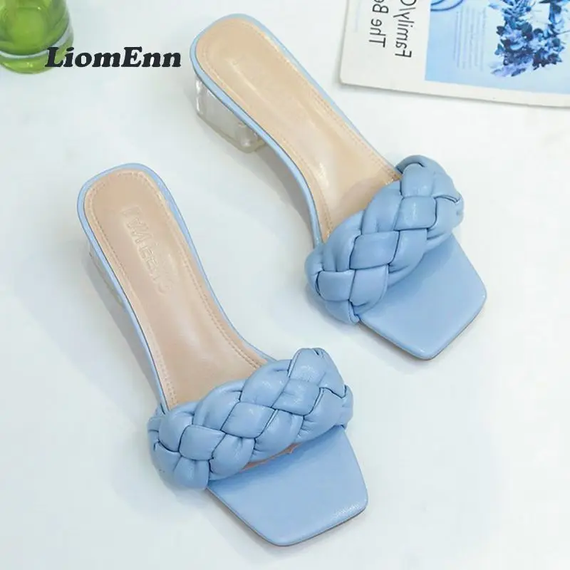 2022 Summer Weave Clear Heels Slippers Women Outdoor Casual Sexy Sandals Women Flip Flops Ladies Elegant White Blue Party Shoes
2022 Summer Weave Clear Heels Slippers Women Outdoor Casual Sexy Sandals Women Flip Flops Ladies Elegant White Blue Party Shoes