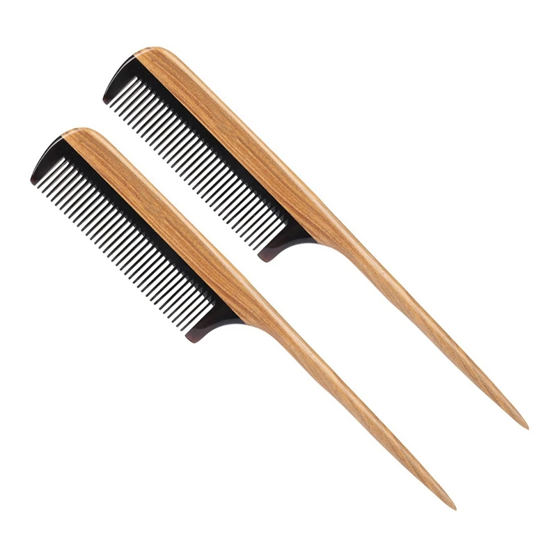 2X Hair Combs -Natural Fine Tooth Wooden Tail Comb - No Static Purple Heart Wood Comb With Black Horn Teeth
2X Hair Combs -Natural Fine Tooth Wooden Tail Comb - No Static Purple Heart Wood Comb With Black Horn Teeth