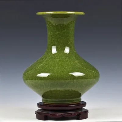 

Jingdezhen ceramic vase kiln crack glaze open piece of jun porcelain ceramic green pomegranate vase furnishing articles