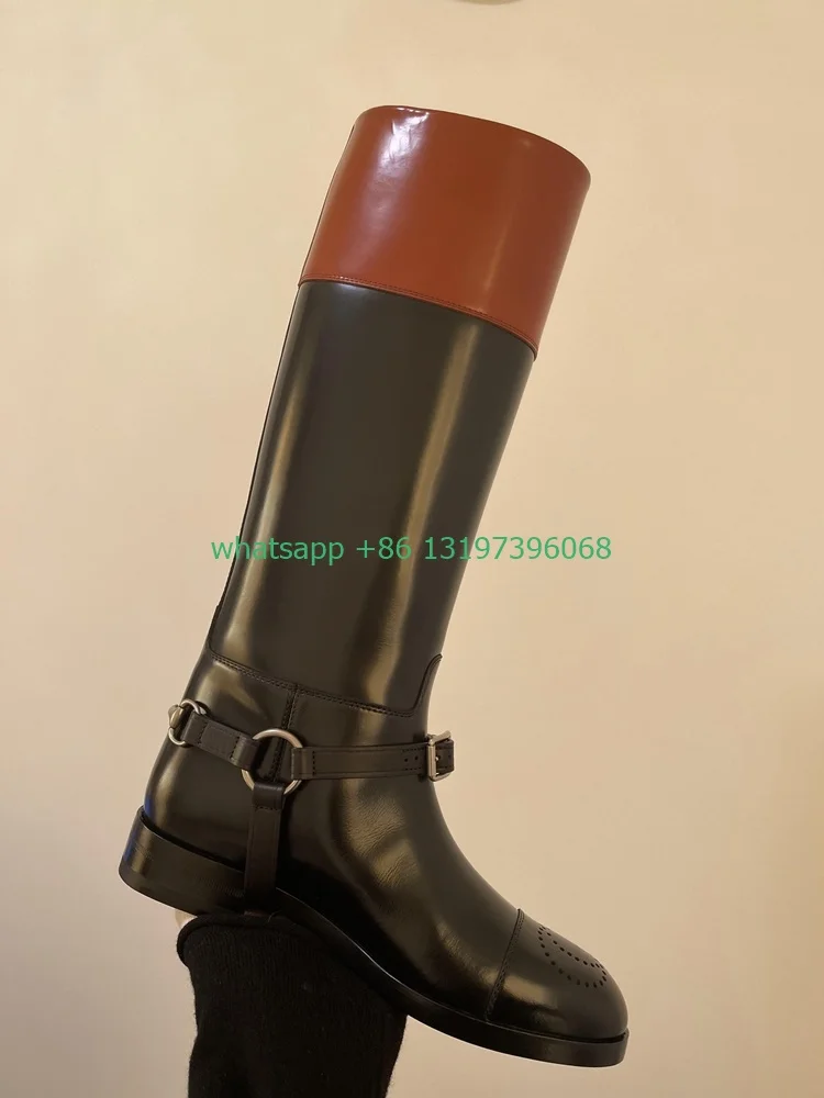 Lady Brown Mix Color Knee PU Flat Boots Luxury Metal Design Boots Fall Summer Dress Shoes Party Balck Elegant Boots Footwear 40
Lady Brown Mix Color Knee PU Flat Boots Luxury Metal Design Boots Fall Summer Dress Shoes Party Balck Elegant Boots Footwear 40