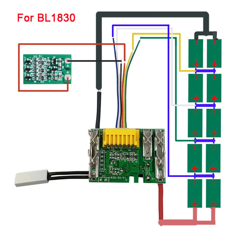 BL1830 Li-Ion Battery PCB+LED Protection Circuit Board For Makita 18V 3 6 9Ah 18V BL1815 BL1860 BL1890 Power Tool Lithium Batte
BL1830 Li-Ion Battery PCB+LED Protection Circuit Board For Makita 18V 3 6 9Ah 18V BL1815 BL1860 BL1890 Power Tool Lithium Batte