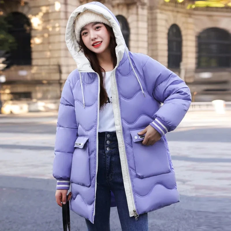 Thicken Snow Parkas 2022 New Winter Coat Cotton padded Women's Hooded Jacket Korean Loose Warm Coat Casual Long Overcoat Female
Thicken Snow Parkas 2022 New Winter Coat Cotton padded Women's Hooded Jacket Korean Loose Warm Coat Casual Long Overcoat Female