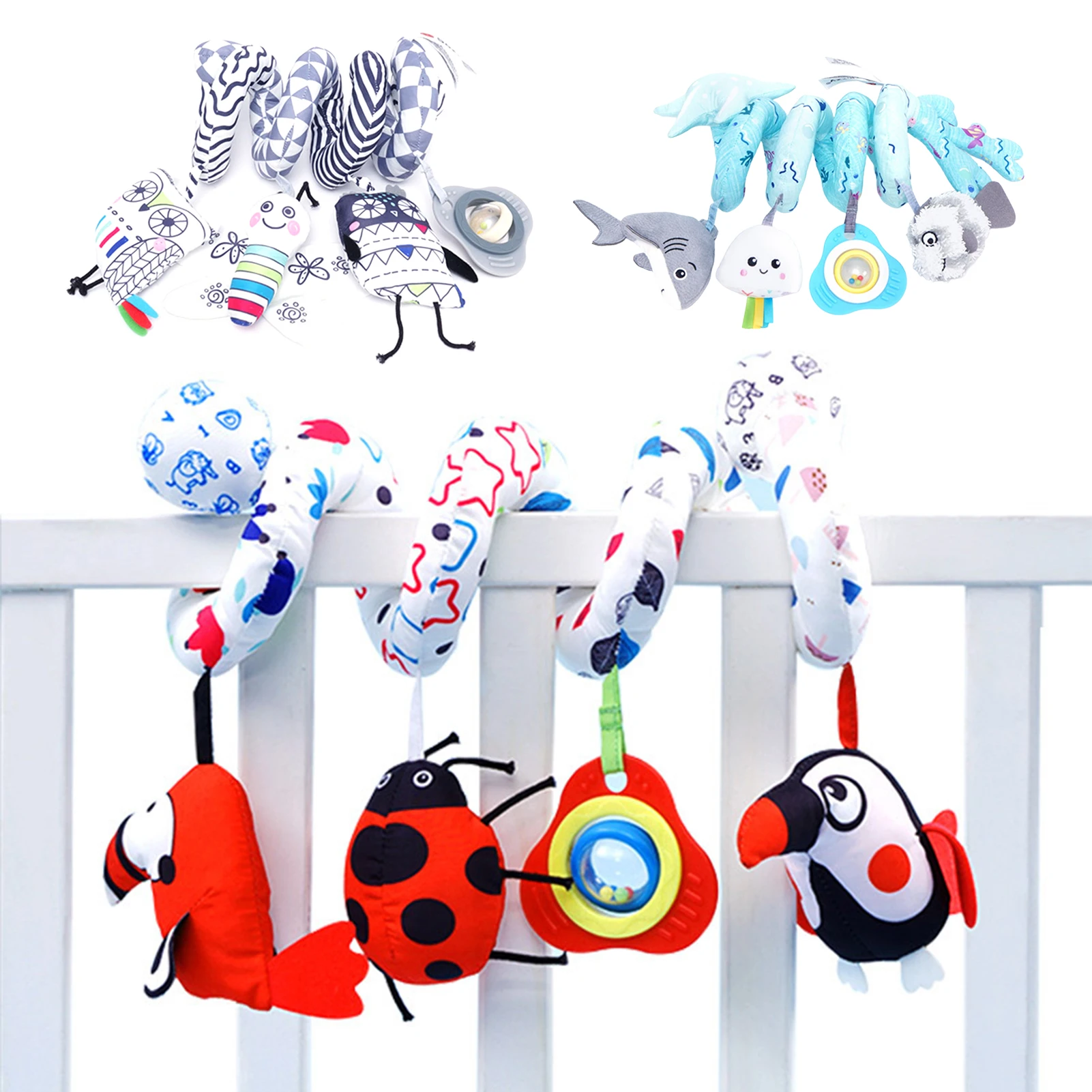 Baby Hanging Rattles Mobile Cartoon Bed Stroller Toys Spiral Plush Infant Squeaky Hand Bells Pacifier Toy Toddler New
Baby Hanging Rattles Mobile Cartoon Bed Stroller Toys Spiral Plush Infant Squeaky Hand Bells Pacifier Toy Toddler New