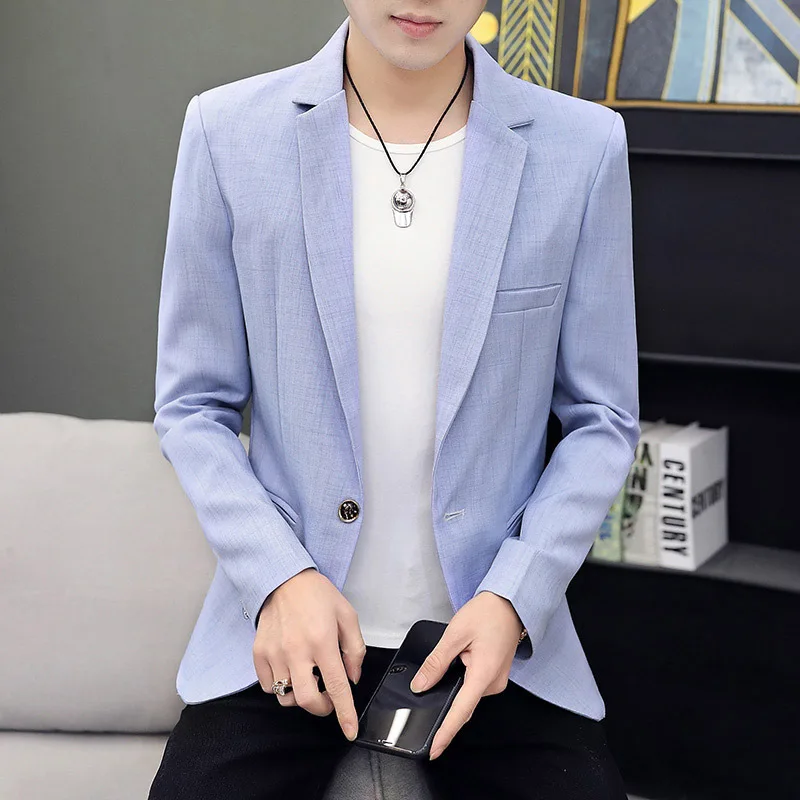 HOO 2022 Men's Solid Color Casual One Button blazer Youth Autumn New Slim-Fitting blazer
HOO 2022 Men's Solid Color Casual One Button blazer Youth Autumn New Slim-Fitting blazer