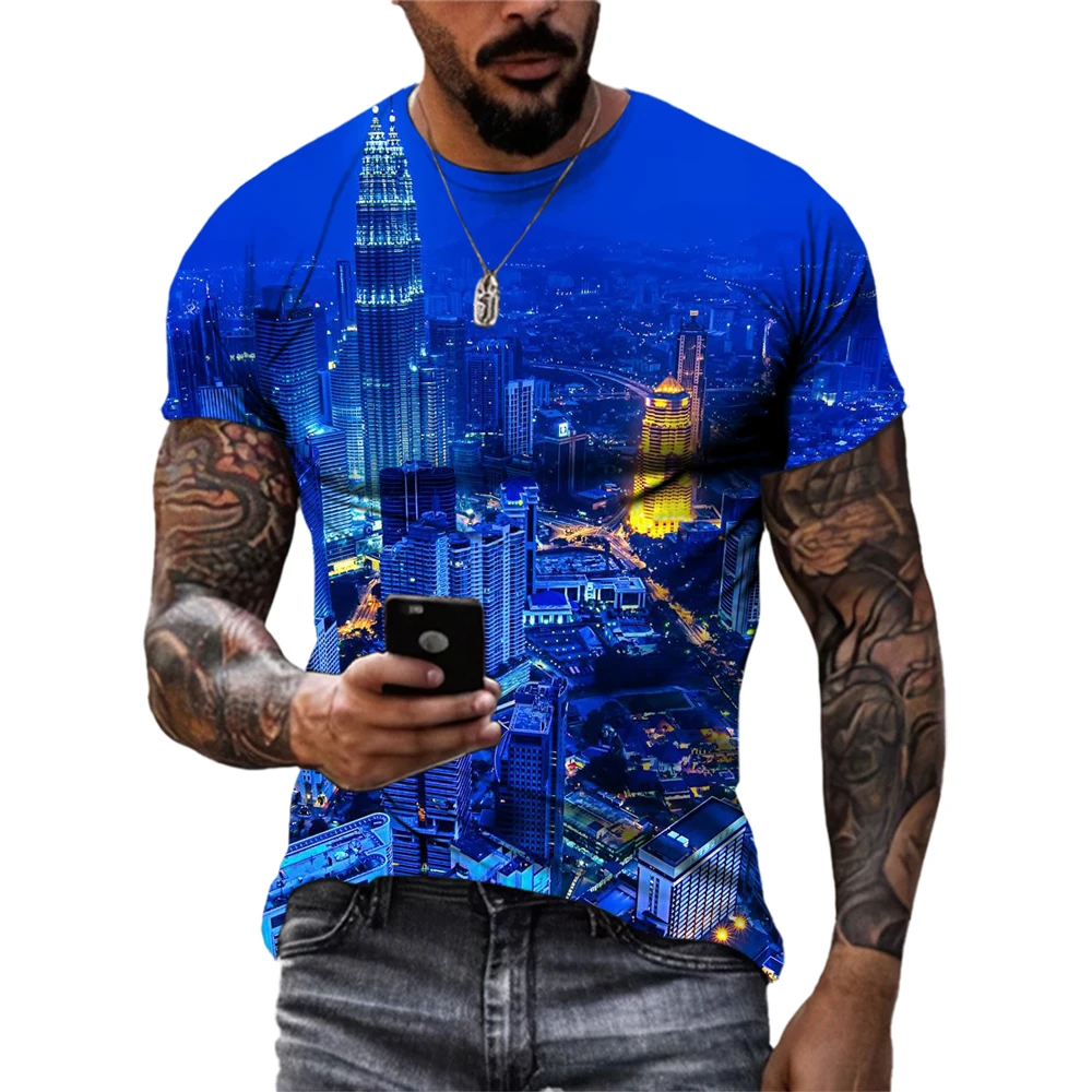 Men'S Urban Landscape Printed T-Shirt, 3d Printed Comfortable Casual T-Shirt, Summer Harajuku Round Neck Short Sleeved Top
Men'S Urban Landscape Printed T-Shirt, 3d Printed Comfortable Casual T-Shirt, Summer Harajuku Round Neck Short Sleeved Top