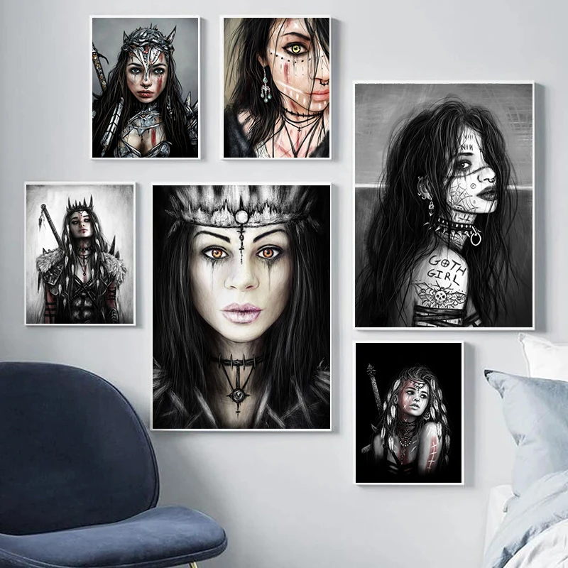 Gothic Portraits Black and White Tattoo Poster Vintage Art Print Canvas Picture Home Bar Cafe Room Decor Art Wall Painting
Gothic Portraits Black and White Tattoo Poster Vintage Art Print Canvas Picture Home Bar Cafe Room Decor Art Wall Painting