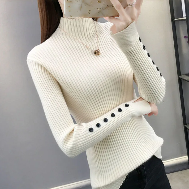 Lucyever Button Split Long Sleeve Turtleneck Sweaters 2022 New Spring Women Fashion Casual Pullovers Ribbed Slim Fit Jumpers
Lucyever Button Split Long Sleeve Turtleneck Sweaters 2022 New Spring Women Fashion Casual Pullovers Ribbed Slim Fit Jumpers