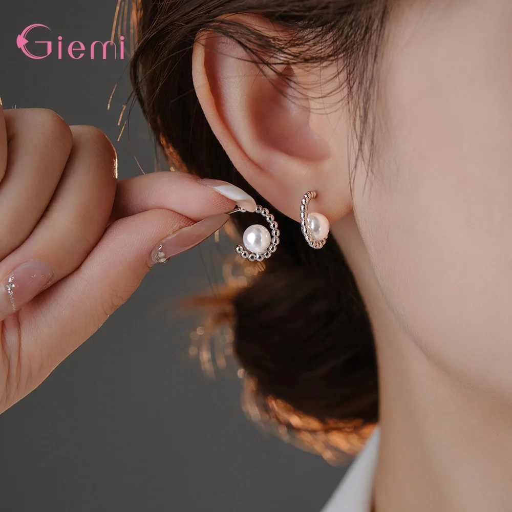 High Quality Lovely Style Fashion Jewelry Pearl Earrings Genuine 925 Sterling Silver Stud Earrings For Women Girls Party
High Quality Lovely Style Fashion Jewelry Pearl Earrings Genuine 925 Sterling Silver Stud Earrings For Women Girls Party