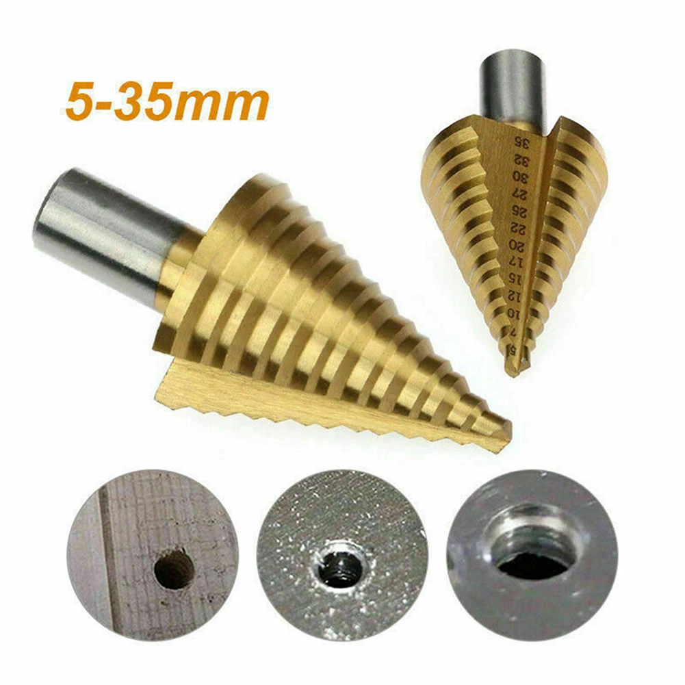 5-35mm Titanium Step Drill Bit 13 Steps Size Cone Drills High Speed Steel Cutter For Steel Wood Cutting Power Tool Accessories
5-35mm Titanium Step Drill Bit 13 Steps Size Cone Drills High Speed Steel Cutter For Steel Wood Cutting Power Tool Accessories