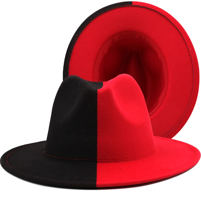 

Шляпа в стиле пэчворк для мужчин и женщин, шерстяная фетровая Федора с широкими полями, ковбойская шляпа трлби для вечеринок, свадьбы