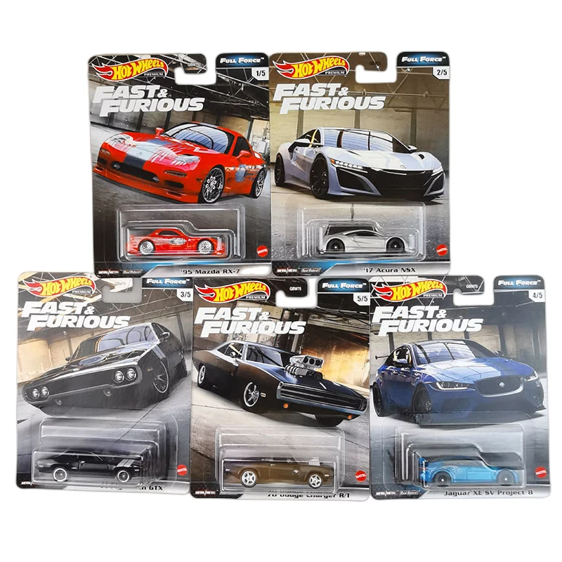 

Hot Wheels Fast & Furious 9 Mazda Rx-7 Acura Nsx Jaguar Plymouth Dodge Charger Alloy Car Model Rubber Tire Collection Toy Gifts