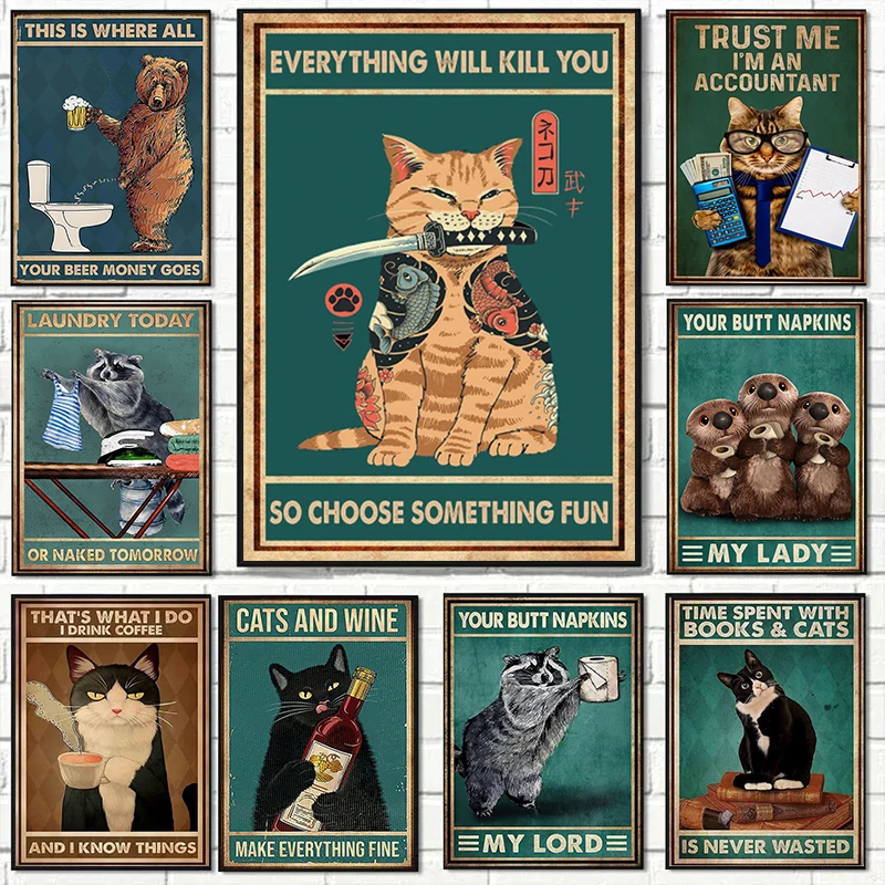 Funny Animal Canvas Painting Vintage Poster and Prints Funny Bear On The Toilet Wall Art Pictures For Kids Room Home Decor Gifts
Funny Animal Canvas Painting Vintage Poster and Prints Funny Bear On The Toilet Wall Art Pictures For Kids Room Home Decor Gifts
