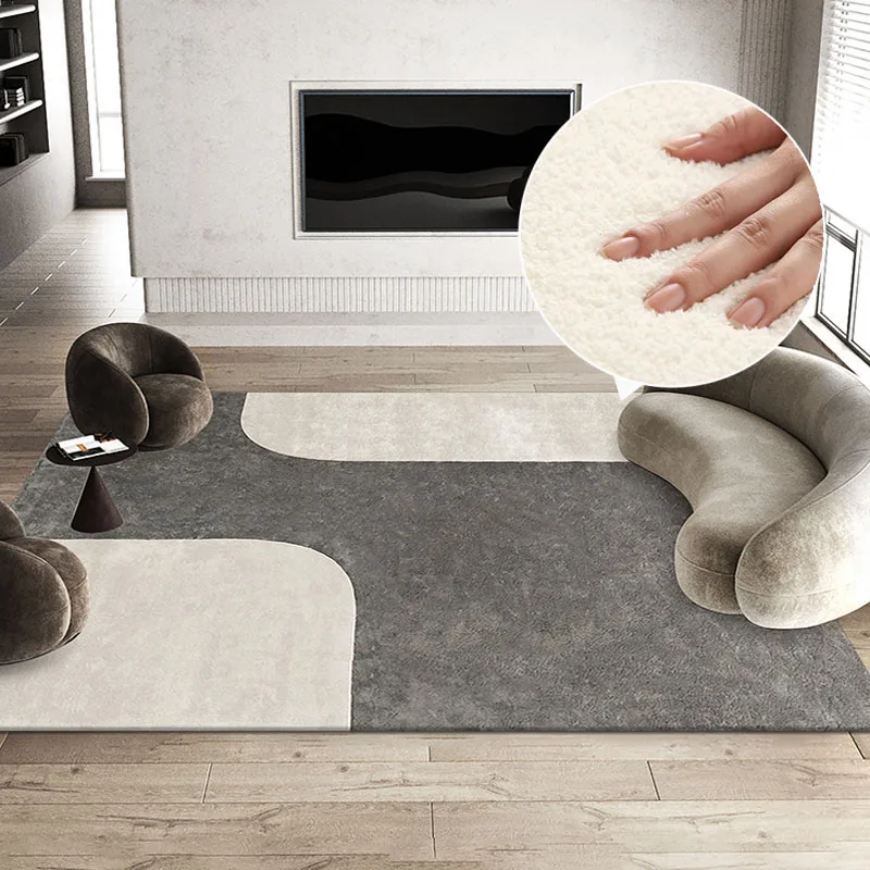 

Ins Cashmere-like Carpet Minimalist Coffee Table Rugs Living Room Bedside Rug with Large Area In The Bedroom Bathroom Floor Mat