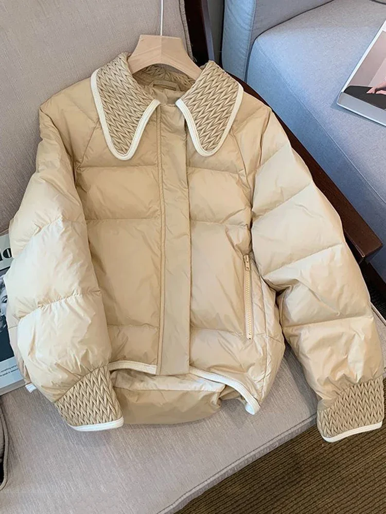 Свободные женские парки с отложным воротником, пальто, зима 2023, утепленные пышные куртки, женская уличная одежда, повседневное зимнее женское холодное пальто 
Свободные женские парки с отложным воротником, пальто, зима 2023, утепленные пышные куртки, женская уличная одежда, повседневное зимнее женское холодное пальто