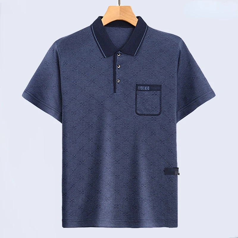 

Cotton Breathable Quality Mens Summer Middle-aged Men Fashion Tops Polos Shirts Male Casual Short Sleeve Man Polo Shirt E134