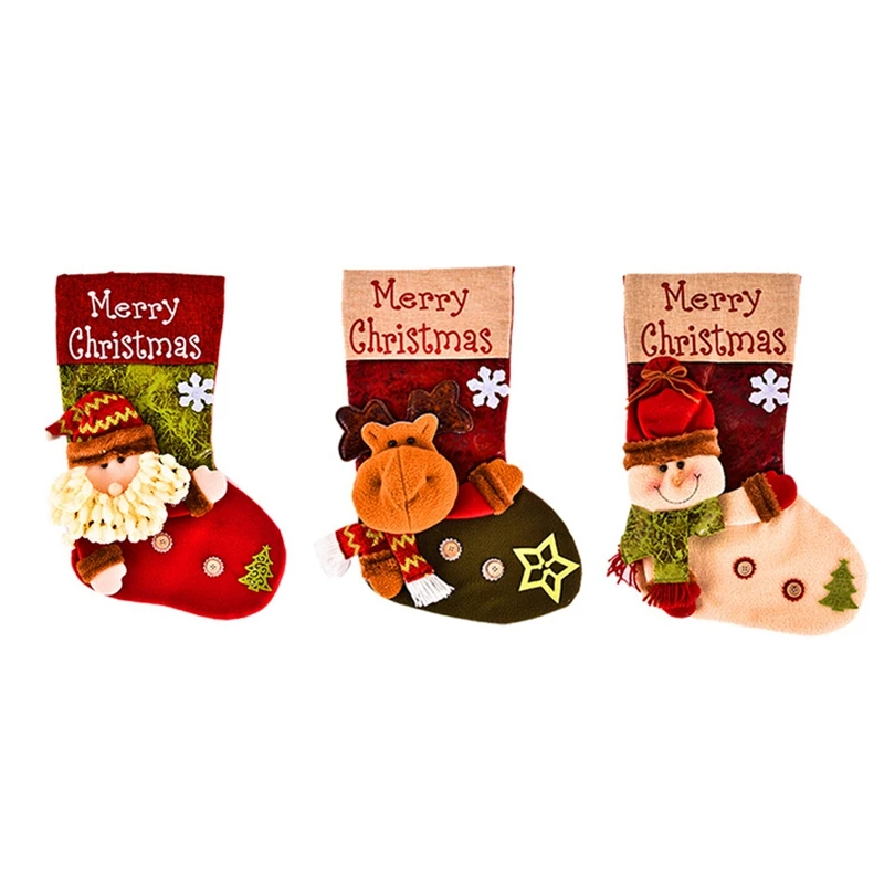 3 Pcs Christmas Stocking Candy Gift Bag for Home New Year Fireplace Christmas Tree Decoration
3 Pcs Christmas Stocking Candy Gift Bag for Home New Year Fireplace Christmas Tree Decoration