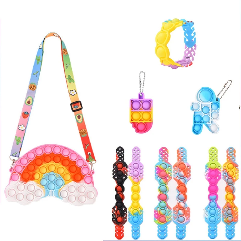 Cute Silicone Bubble Finger Decompression Toy Dinosaur Crossbody Bag Storage Bag Adult Stress Relief Autism Squeeze Toy Gifts
Cute Silicone Bubble Finger Decompression Toy Dinosaur Crossbody Bag Storage Bag Adult Stress Relief Autism Squeeze Toy Gifts